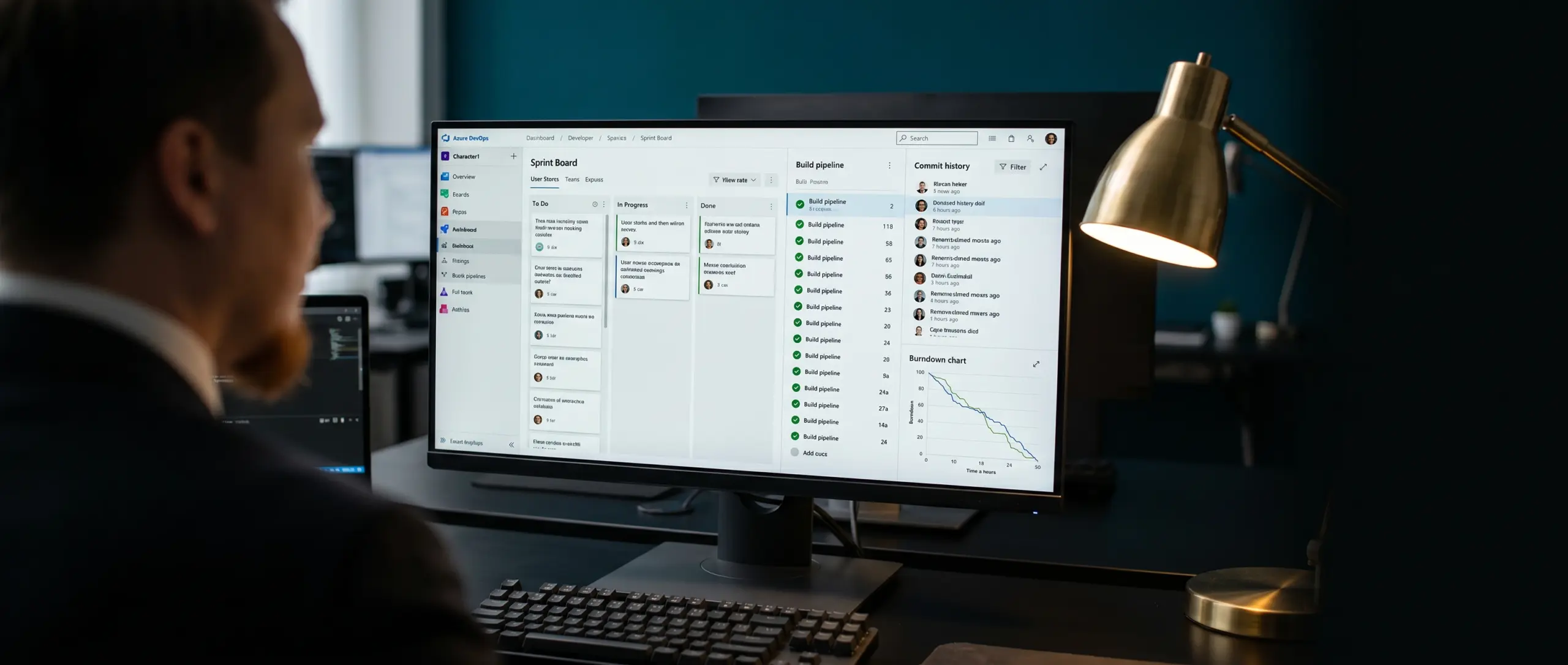 Azure DevOps Plattform Dashboard mit Azure Pipelines, Azure Boards und Azure Repos – Transparenz und Nachvollziehbarkeit für Unternehmen in Österreich
