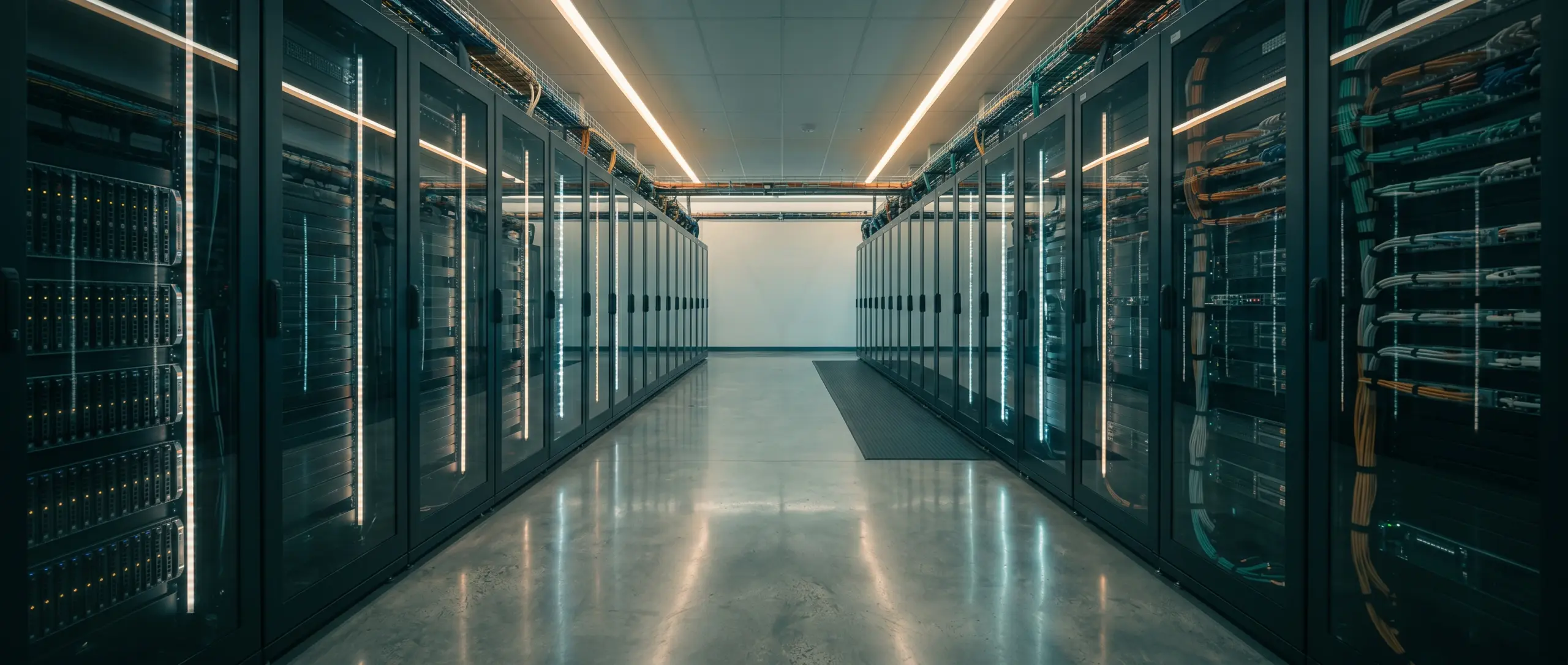 Komplexe IT-Infrastruktur mit Servern, Cloud-Diensten und Netzwerk – kontinuierliche Überwachung verhindert Ausfälle und Sicherheitsrisiken